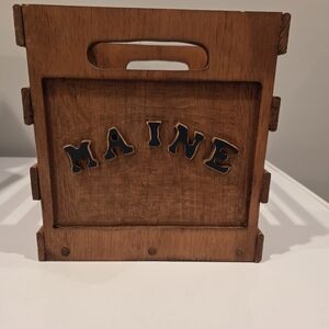 Wooden Storage Crate "Maine" - Brown Decorative Organizer